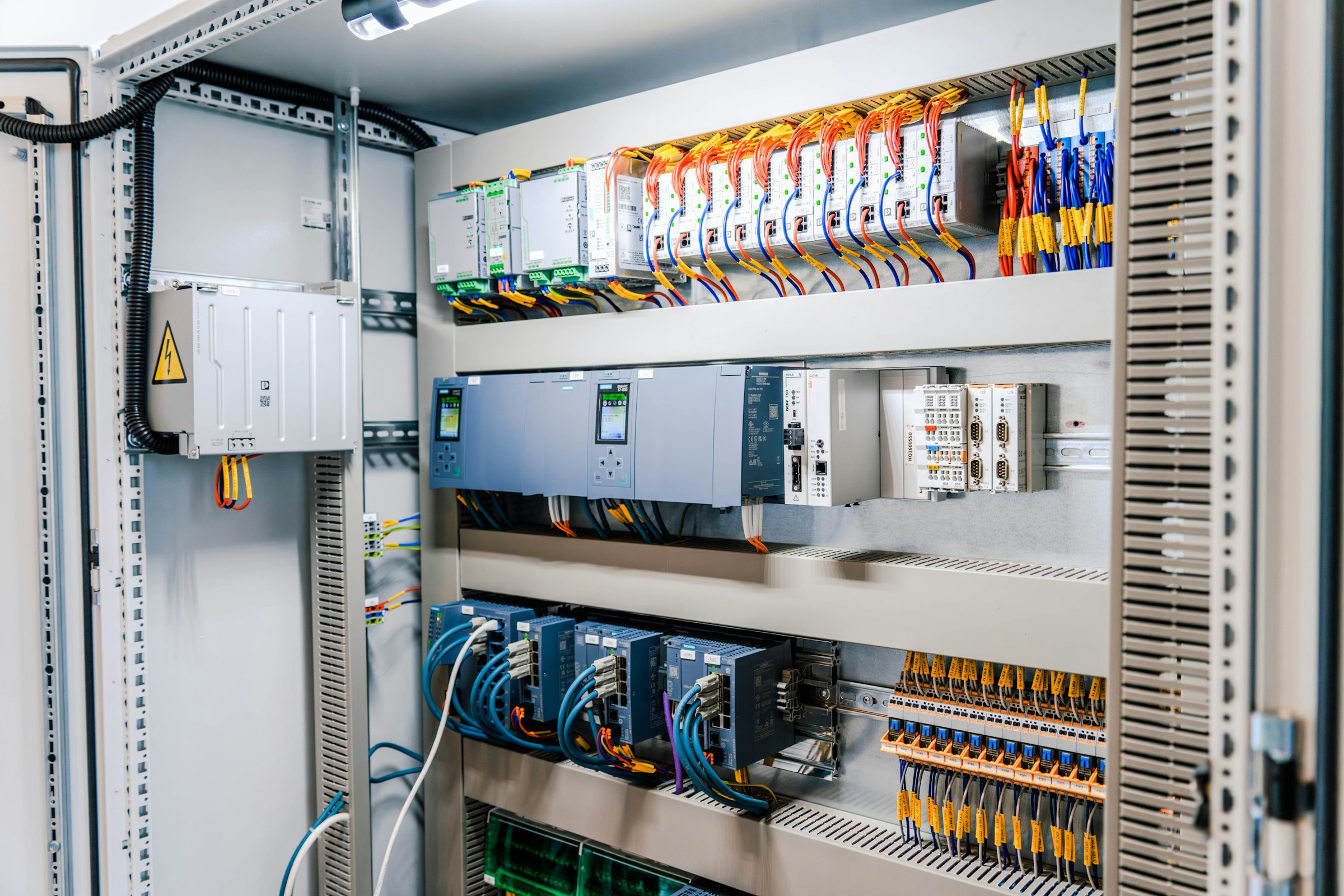 Industrial control panel and distribution wiring